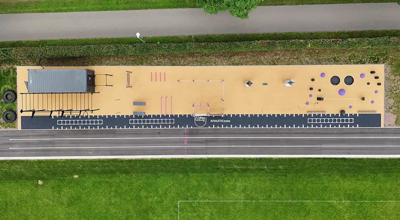 Projekt Freiburger Turnerschaft Stadion Areal von oben